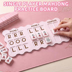 Solo Mahjong Practice Board 12 x 6 Inch Pink Stripe Mahjong Practice Board - Image 3