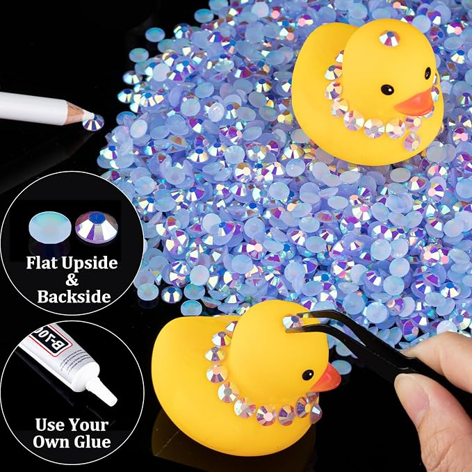 4000pcs 4mm Resin Rhinestones Bulk, Sky Blue AB Flatback Round Jelly - Image 4
