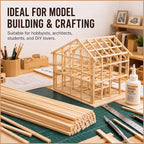 100pcs Basswood Strips 1/8 x 1/8 x 24 Inch Balsa Wood Strips Natural Wood - Image 5