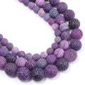 48pcs Natural Matte Purple Oxidized Gemstone Beads，8mm Frosted Round Loose by Yochus