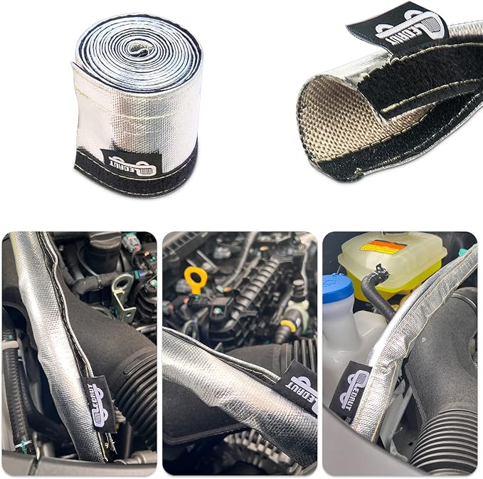 Wire Heat Shield Sleeve Aluminized Heat Shroud Heat Sleeving Fuel Line 2.2" - Image 3