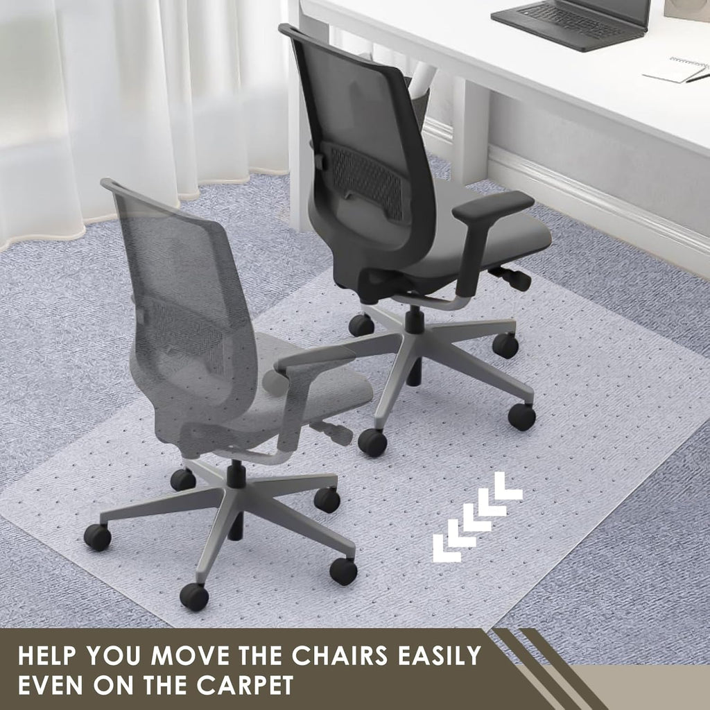 Azadx Heavy Duty Office Chair Mat for Carpet 36" x 55" Hard Material Chair Mat for Carpeted Floor Non-Slip Carpet Protector for Office Easy Glide Desk Floor Mat for Office Chair on Carpets 2 Pack