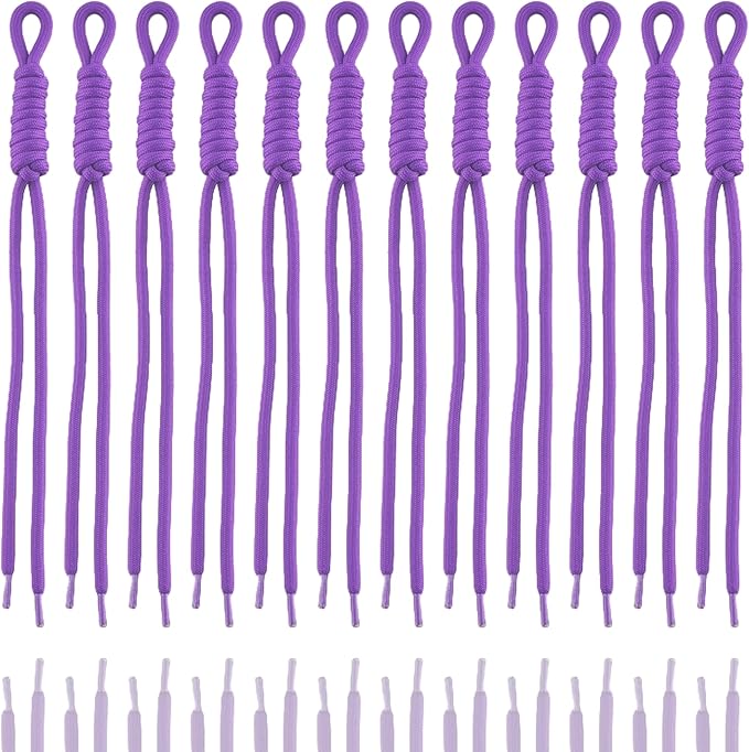 KJML DIY Paracord Keychain 12pcs Paracord Rope Keychain Braided Cord Rope Bag by KJMLDIY