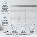 XL 17-3/4” x 22” Slotted Quilting Ruler, Accurate Fabric Strip Cutting - Image 9