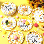 Funnymoom 60 Pcs 7 Inch Honey Bee Paper Plates Bee Happy Shower Tableware - Image 6