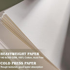 300 Sheets Watercolor Paper 8.5 x 11, 140 lb/300 GSM Cold Press Watercolor - Image 3