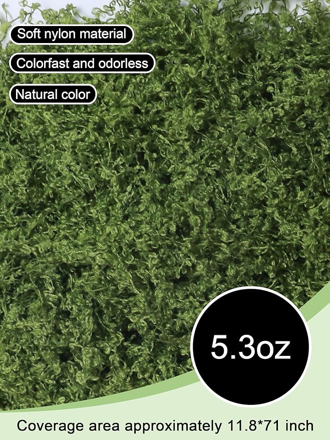 5.3oz Green Fake Moss Artificial Floral Moss Faux Plant - Image 2