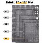 Mandala Crafts Self-Healing Cutting Mat Set – 9" x 12" A4 Black Gray - Image 3