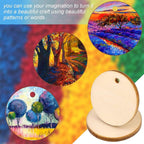 200 Pieces Unfinished Blank Wood Circle Pendants Round Disc Circle Wood Pieces - Image 5