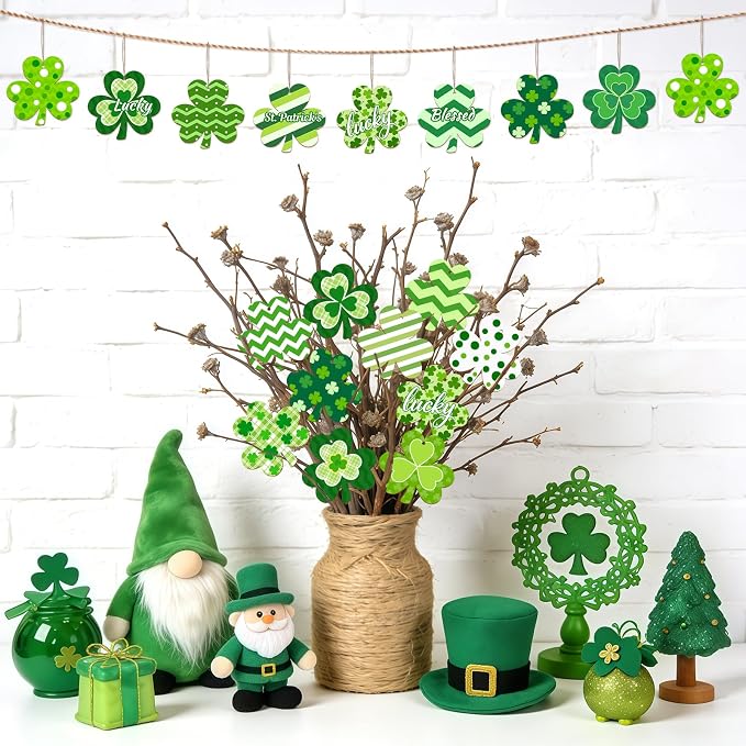 80PCS Wooden Shamrock Ornaments to Paint St. Patrick's Day Decorations - Image 2