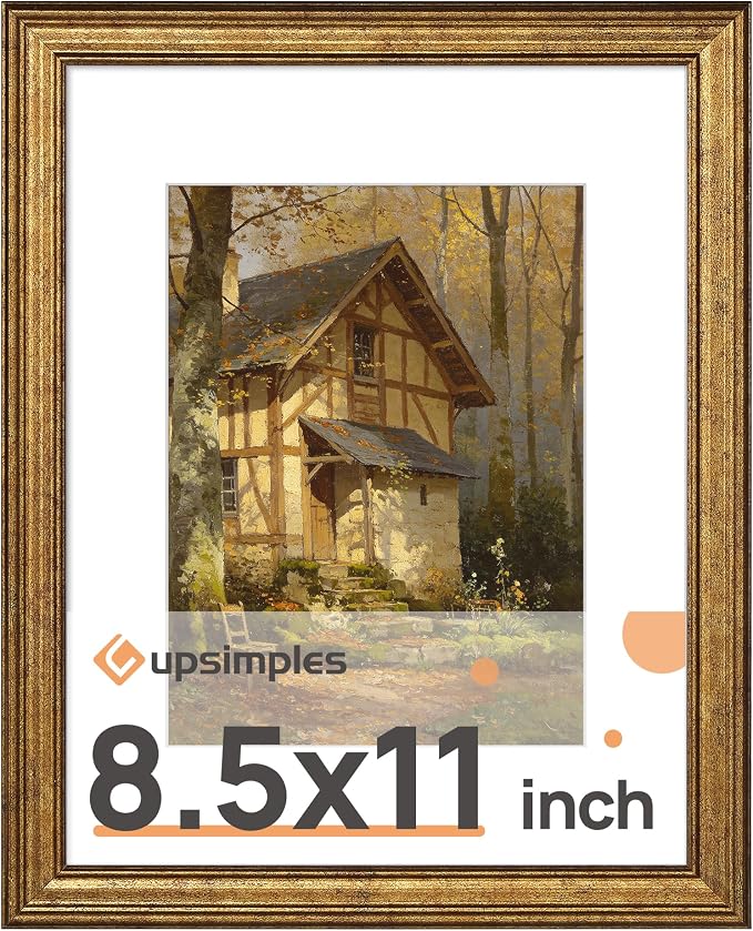 upsimples 8.5 by 11 Picture Frame, Vintage Frames Decor, Wall or Tabletop by upsimples