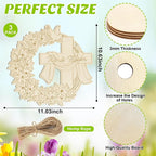 Large Size 12" Wooden Easter Ornaments to Paint, Wooden DIY Blank Unfinished - Image 7
