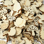 200 Pcs Unfinished Wooden Animal Plants Cutouts Squirrel Hedgehog Leaf Shapes - Image 7