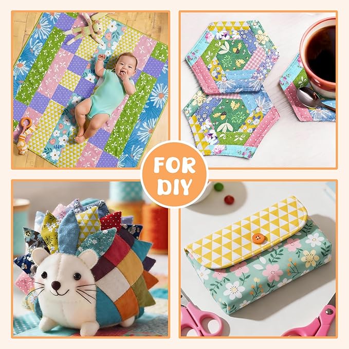 Aubliss 50pcs 100% Cotton Fabric Bundle 8" x 8" PreCut Fat Squares Sheets - Image 4