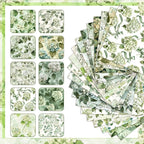 HunnmingRe 20 Pcs 10''x10'' Sage Green Hydrangea Quilting Fabric Square - Image 5