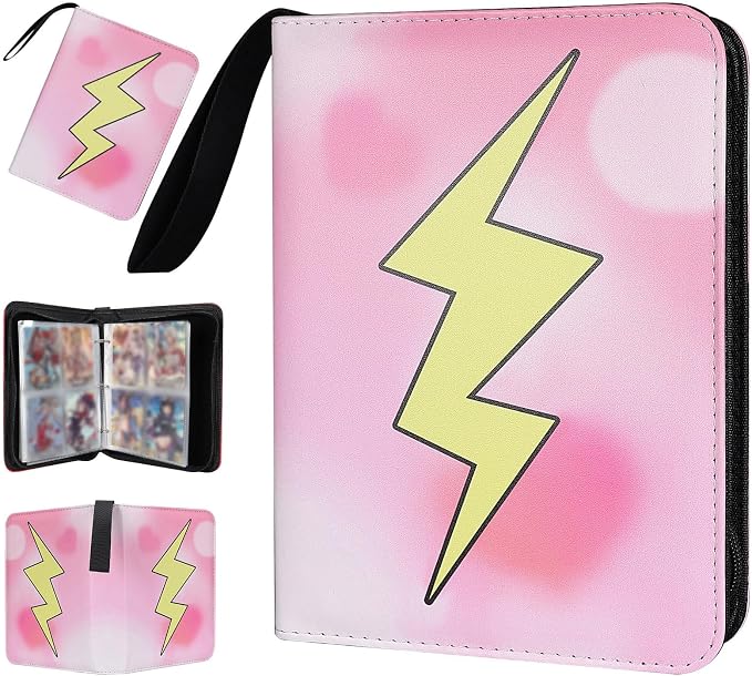 Collectible Trading Card Albums, 4 Pocket Card Binder, 400 Double Sided Pocket by FootJKYX
