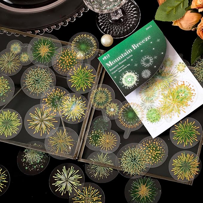 Yoksas 180Pcs Gold Foil Fantasy Fireworks Stickers Set - Image 5