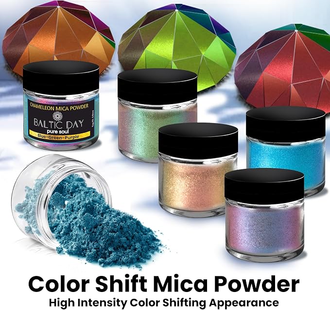 Chameleon Mica Powder, 28 Jars of Color Shift Mica Powder Set - Image 2