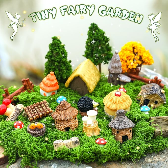 84 Pcs Fairy Garden Accessories, Miniature Village Starter Kit - Image 5