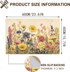 Vintage Floral Faux Cashmere Non-Slip Rug, 15.7 x 23.6 Inches, Cream Botanical - Image 2
