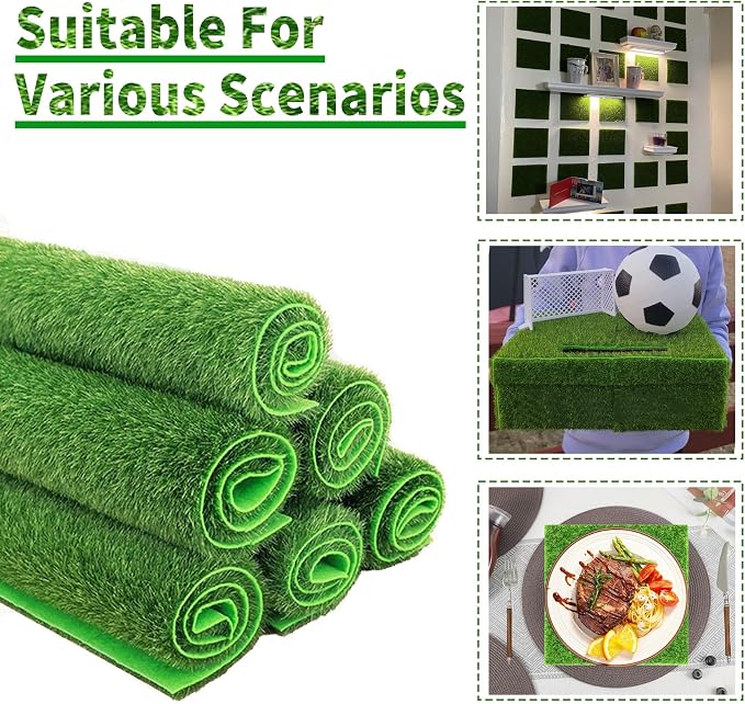 12 Pcs 6 X 6 Inch Fake Grass Decor - Image 6