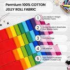 Craftido-20 Options-100% Cotton Jelly Roll Fabric Precut Strips - Image 6