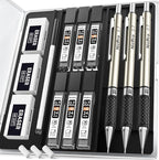 Nicpro 0.7 mm Art Mechanical Pencil Set in Storage Case, 3 Erasers by Nicpro