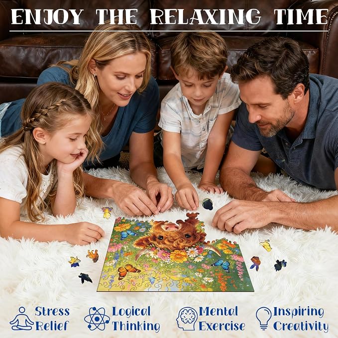 300pcs Wooden Puzzles for Adults Unique Animal Shaped Pieces | Colorful Funny - Image 4