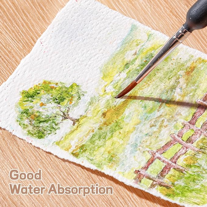 100 Sheets Watercolor Paper 5 x 7 in, 300 GSM Deckled Edge Handmade Paper | - Image 3