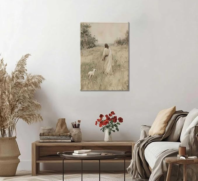 Jesus And Lamb Wall Art Jesus Leaves The 99 Sheep Wall Decor The Lost Sheep - Image 7