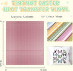 Tintnut Ligth Color Plaid Heat Transfer Vinyl, 12 Sheets Iron on Vinyl | 12x10in - Image 2