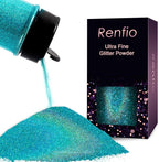 Renfio Holographic Ultra Fine Glitter Powder Metallic Resin Glitter 2.11 Oz PET by Renfio