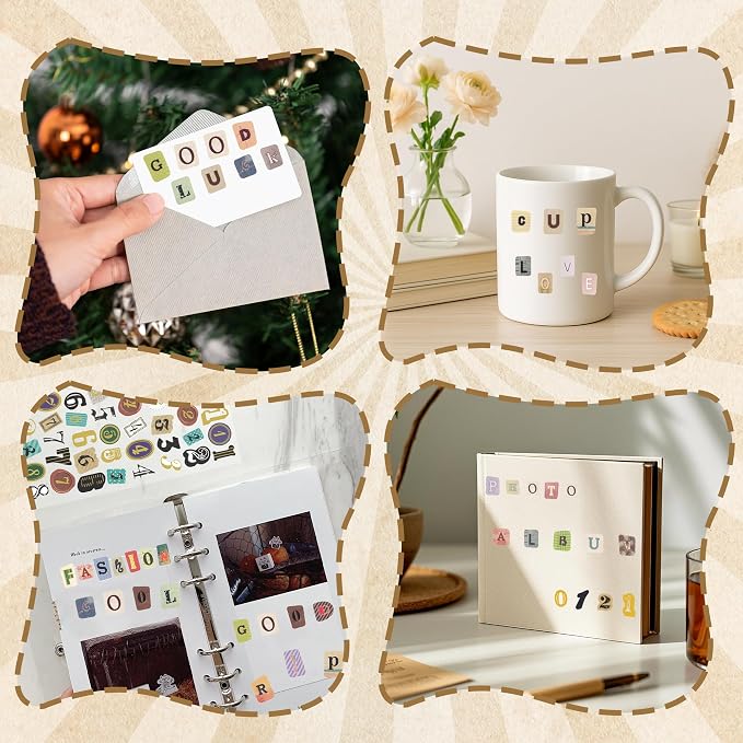 18 Sheets Vintage Letter Stickers - Image 8