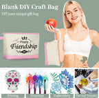 Silkfly 48 Pcs Cotton Canvas Makeup Bags Cosmetic Zipper Bags 10.2 x 5.5 x 2'' - Image 6