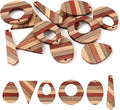 FASHEWELRY 12Pcs Striped Resin Wood Earring Charms Boho Wooden Earring Blanks by FASHEWELRY