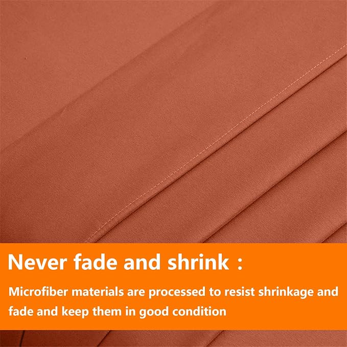 TAIMIT Burnt Orange King Comforter Set - Image 7