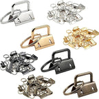 120Pcs 1 Inch Key Fob Hardware Set, 4 Colors Gold Silver Black Bronze | Metal by Unknown