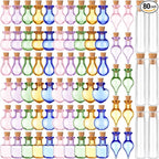 Geiserailie 80 Pieces Tiny Glass Bottles Spell Jars by Geiserailie