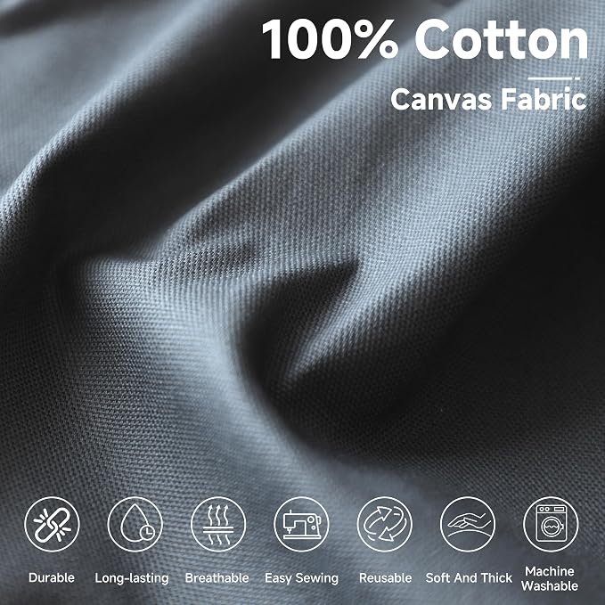 Simple&Opulence 100% Cotton Canvas Fabric 10oz. 59 Inch by the Yard, Nature - Image 2