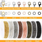 Jishi 80ft Necklace Chains Jewelry Making Chain Link Rolls Bulk 2mm - Image 2