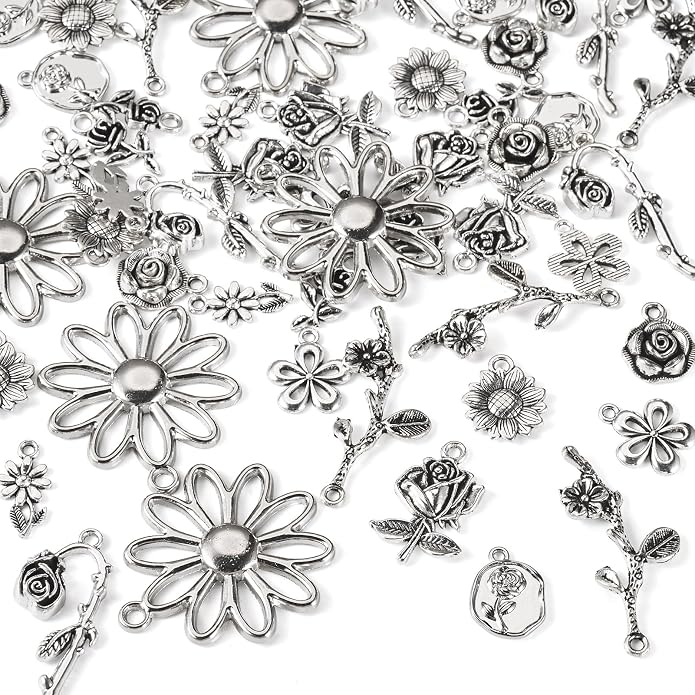 Craftdady Tibetan Style Antique Silver Alloy Pendants Cute Metal Dangle Charms - Image 9