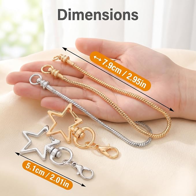 10PCS Beadable Keychain Bars Mixed Color Chain Keychains Key Chain Making Kit - Image 4