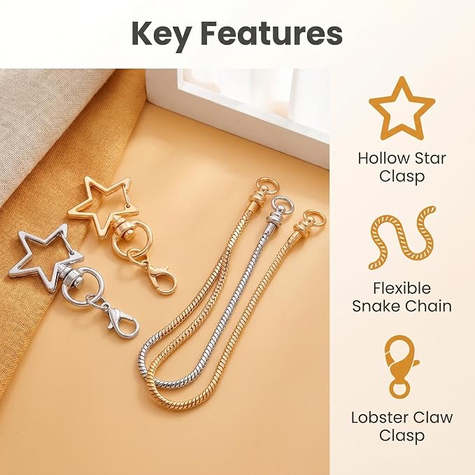 10PCS Beadable Keychain Bars Mixed Color Chain Keychains Key Chain Making Kit - Image 3