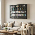 HOMCOM 5-Tier Display Cabinet, Glass Door Cabinet - Image 9