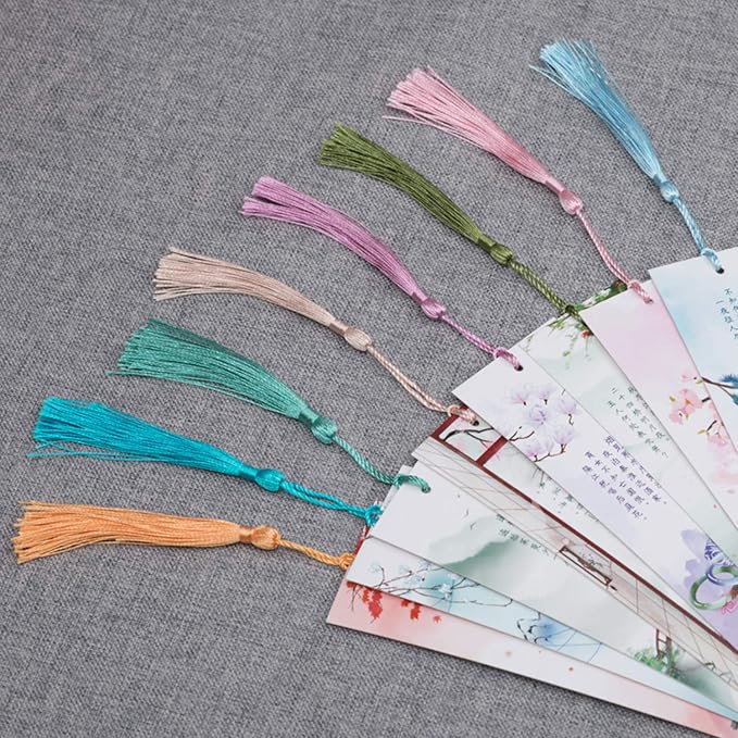 VAPKER 100 Pieces Ice Blue Silky Handmade Soft Tassels 13cm/5-Inch - Image 8