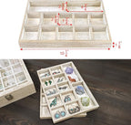 MOOCA Tempered Glass Jewelry Box Organizer, Two-Layer Jewelry Display Case - Image 3