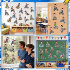 120pcs Motorcycle Avatar Cutouts Motorcycle Bulletin Board Decorations Back to - Image 6