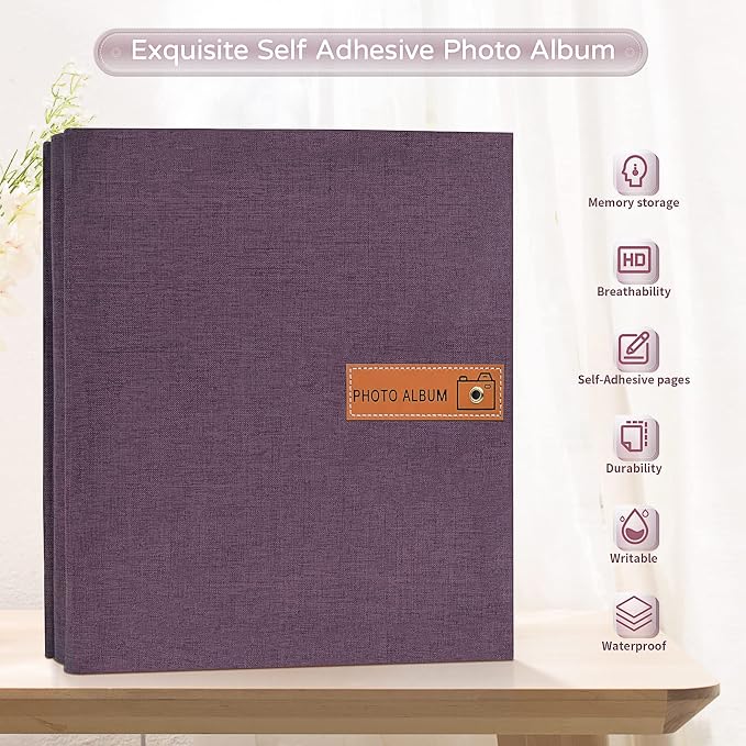 Popotop Large Photo Album Self Adhesive 4x6 5x7 8x10 Scrapbook Album DIY - Image 2
