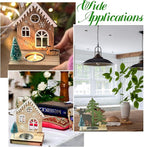 2 pcs 2 Styles Christmas Candlestick Theme Wooden Bases House Deer Tree Wood - Image 7