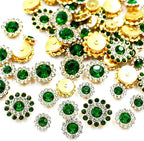 100 Pcs Sew on Rhinestones Gems Crystals Glass Metal Base Sewing Flower 8mm by UYTRDVG